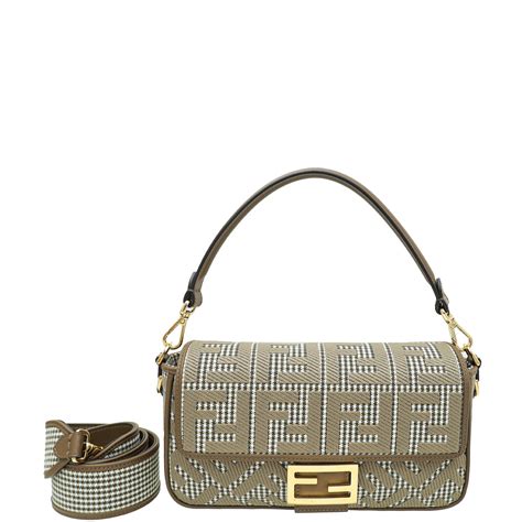 fendi houndstooth baguette